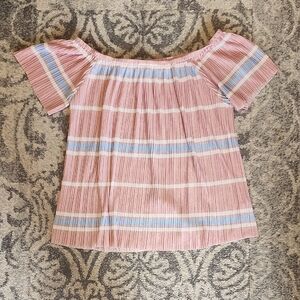 Entro Pink and Blue Striped Top
